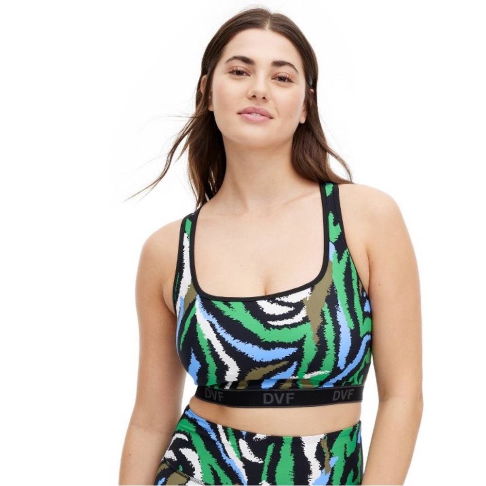 Women’s Racerback Zebra Green Sports Bra M